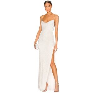 Retrofête Katya Moonglow White Sequin Embellished Gown Size Med NWT